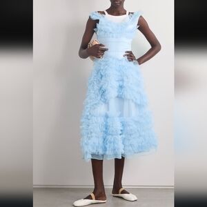 Molly Goddard Spring 2024 baby blue ruffle tulle dress size 4